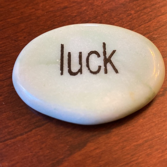 Hope, Love and Luck Inspiration Carved Polished Stones. Set of 3 with bag. - Picture 7 of 8